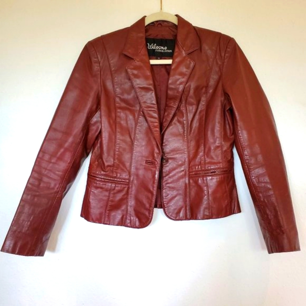 Vintage oxblood leather jacket
